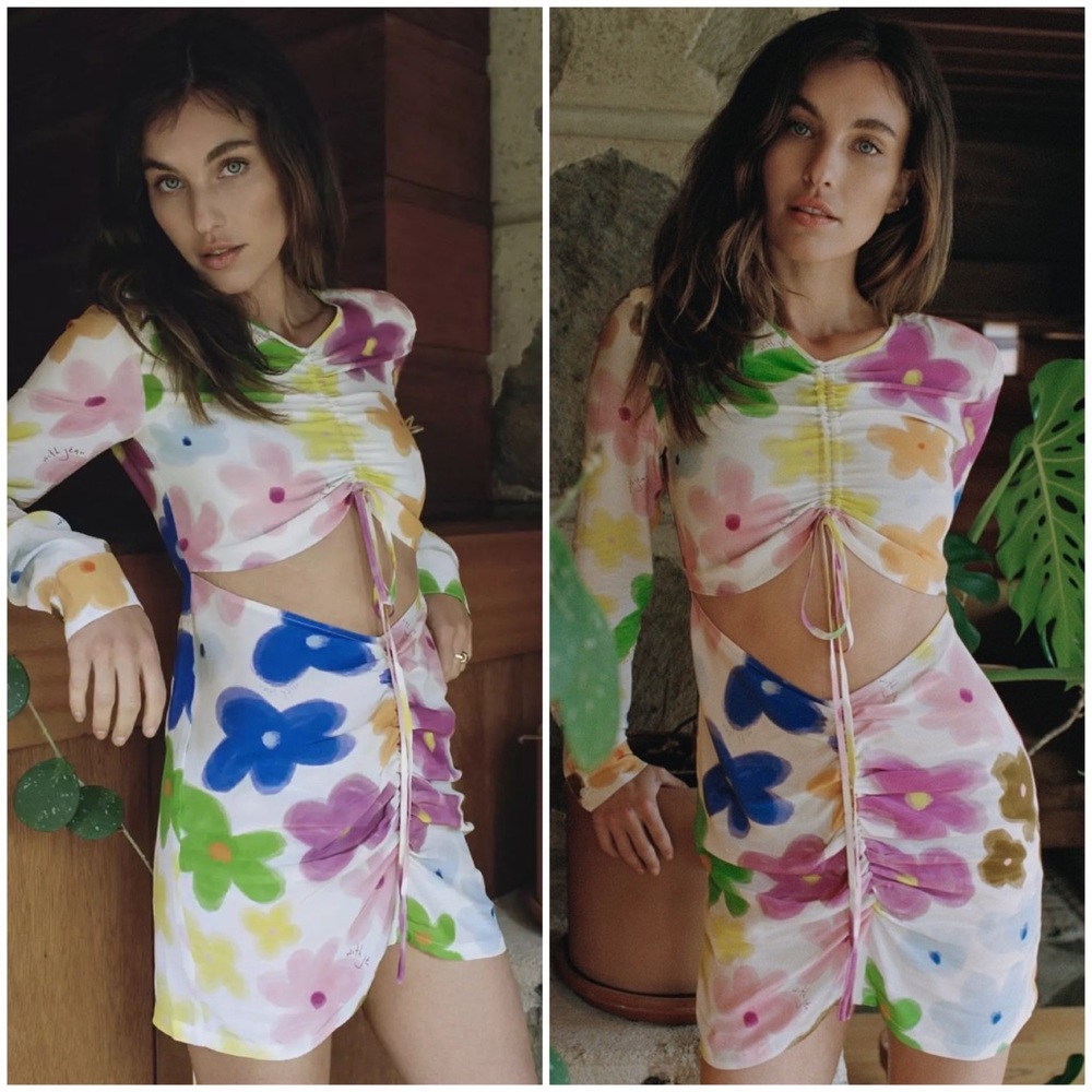 WITH JÉAN Hermana Mini Dress - Viola Tricolor